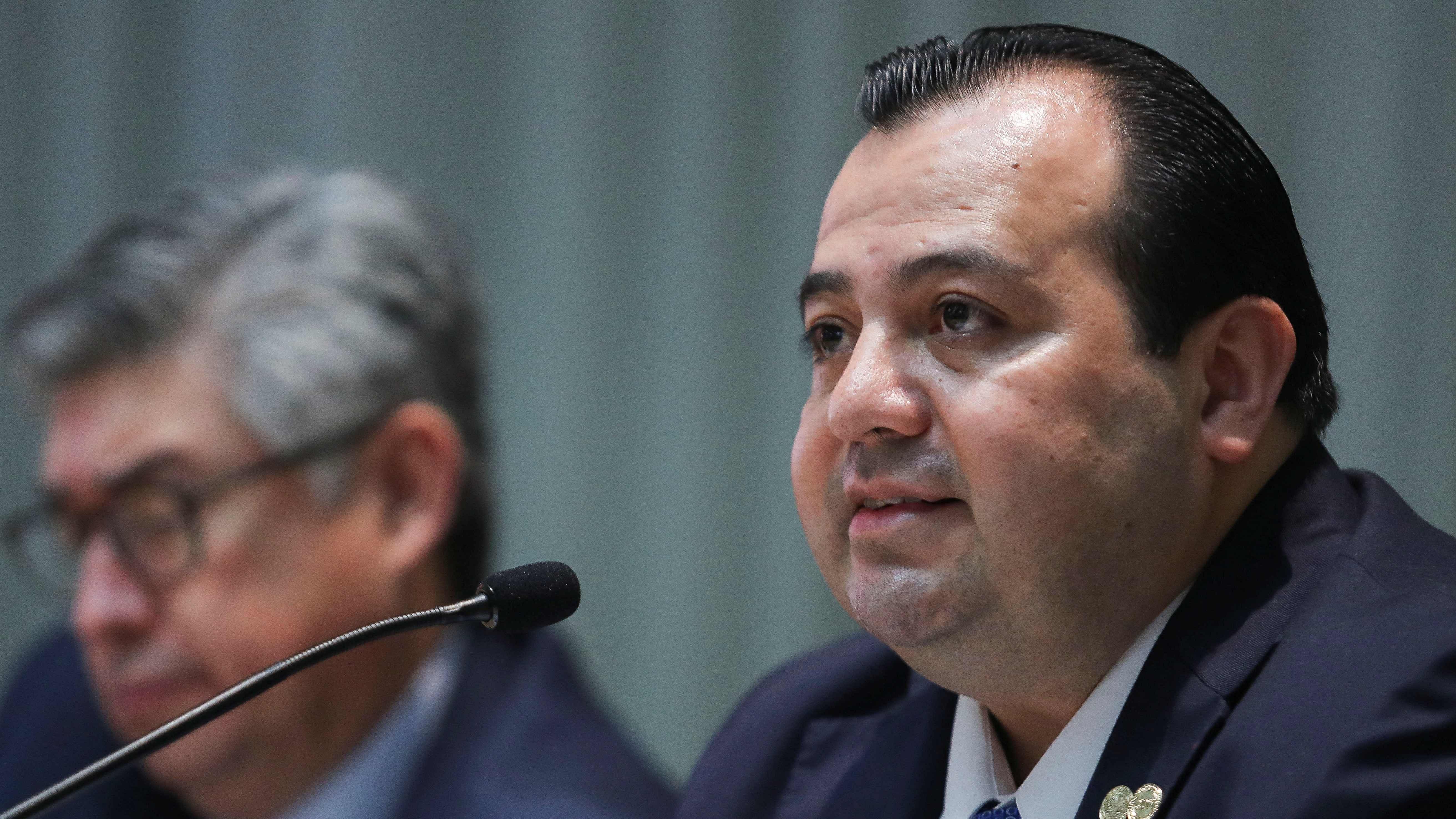 Stuardo Ralon, Vice President of the Inter-American Commission on Human Rights (IACHR) addresses the media after weeks of clashes triggered by the ousting of former President Pedro Castillo left dozens of people dead. Credit: Reuters Photo