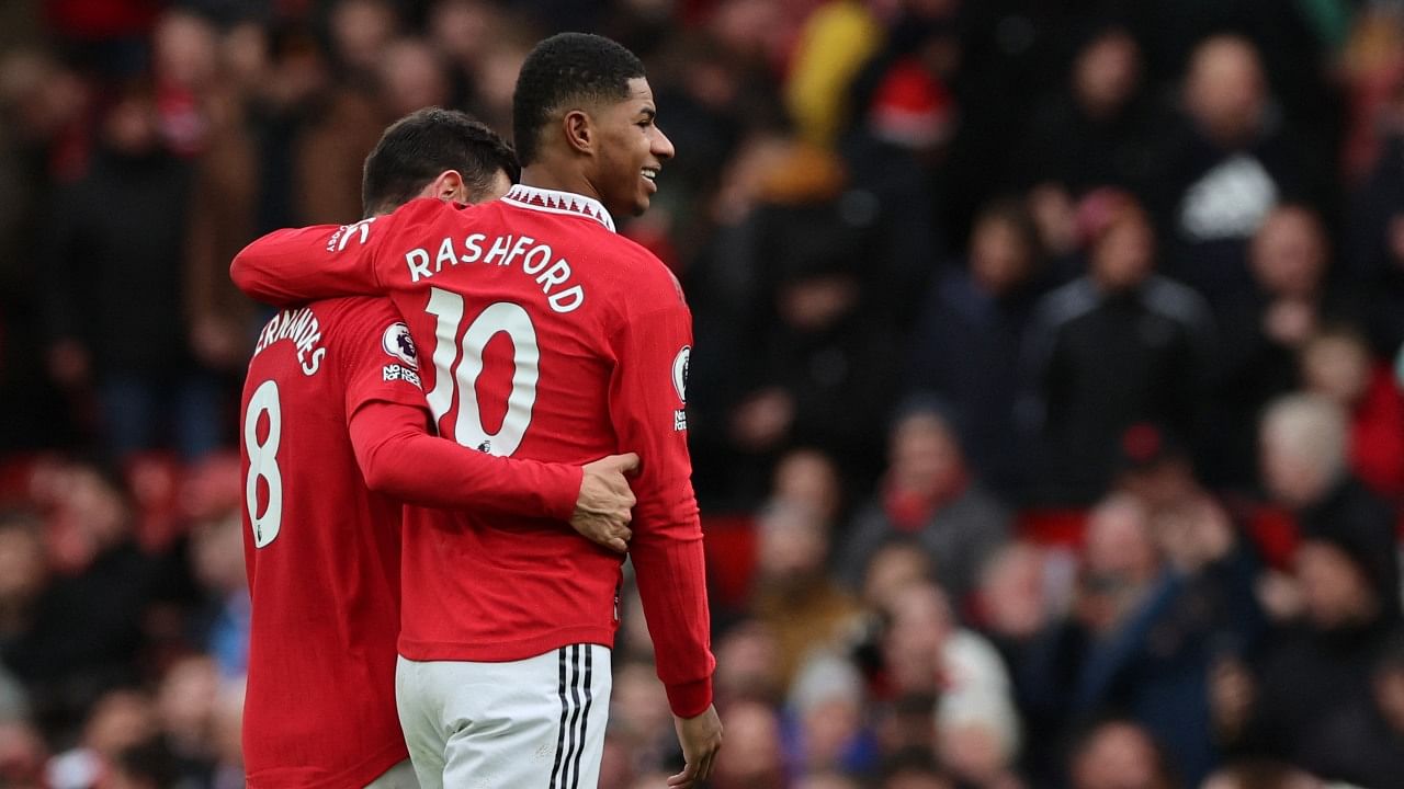 Rashford scored for the seventh successive match in all competitions for United. Credit: Reuters Photo