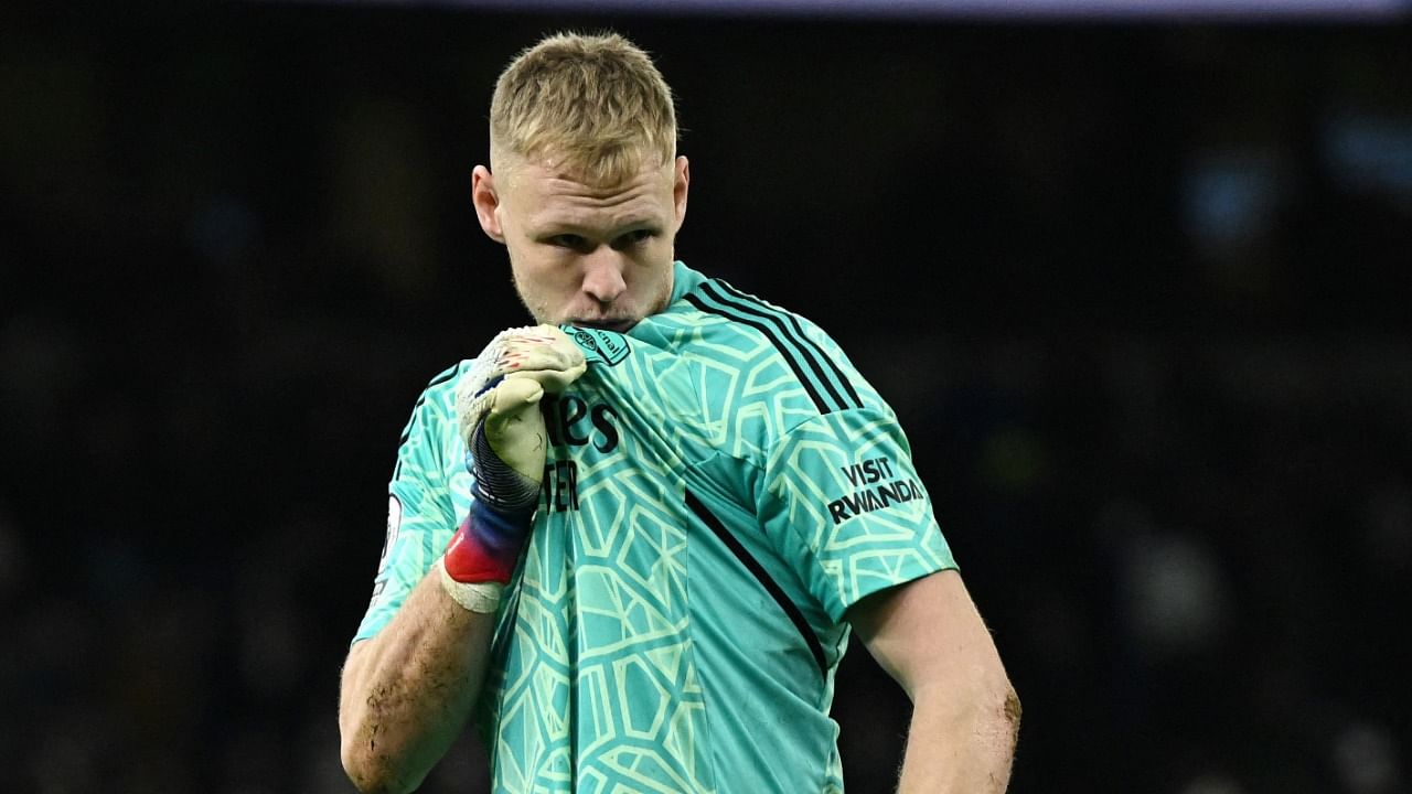 Ramsdale made a number of crucial saves to help Arsenal move eight points clear at the top of the Premier League with their first away league win. Credit: Reuters Photo