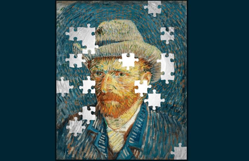 Illustrated game Van Gogh Self Potrait. Credit: Apple