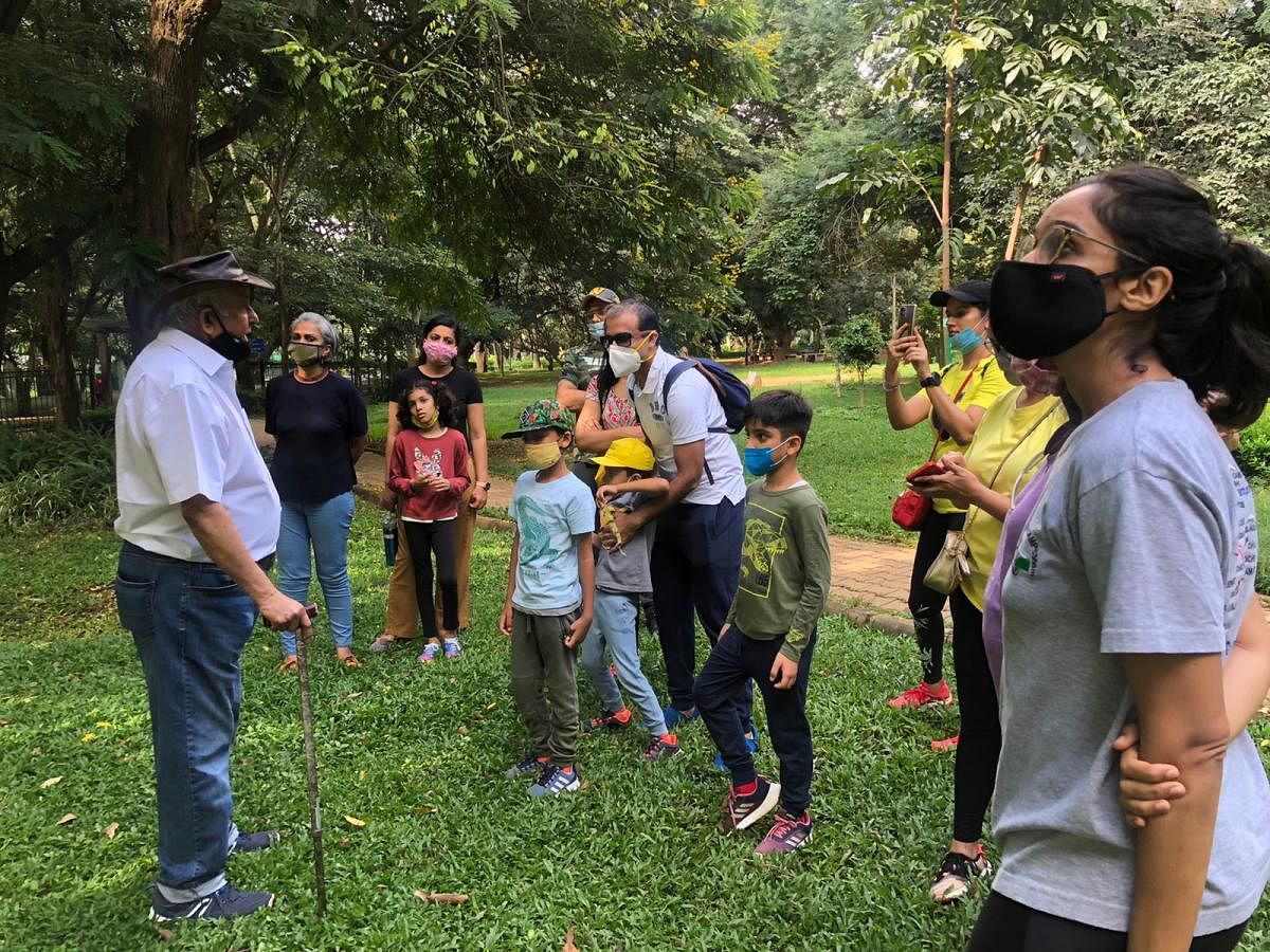 Vijay Thiruvady, conducts tours for the Bangalore Walks at Cubbon Park.