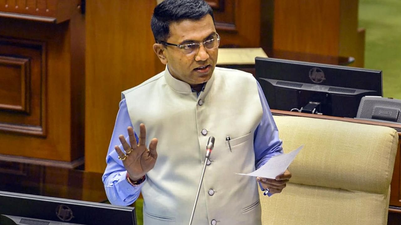 Goa Chief Minister Pramod Sawant at the assembly. Credit: PTI Photo 