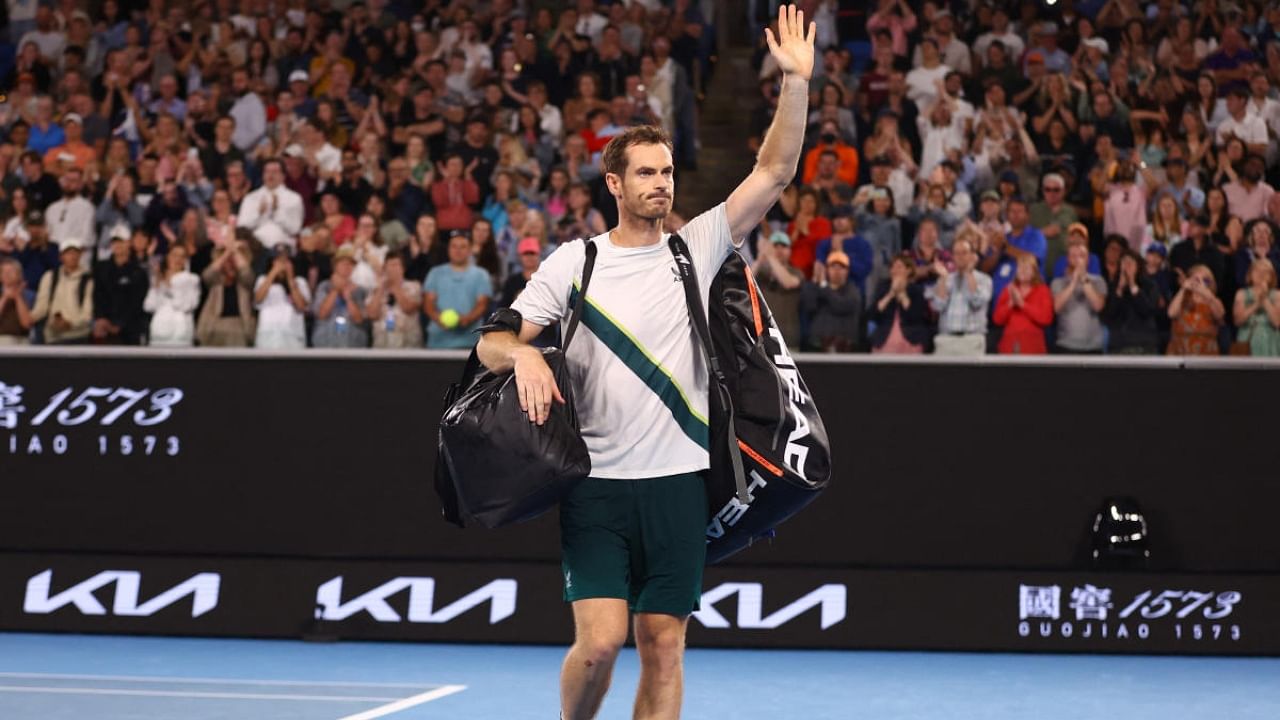Andy Murray salutes fans as he walks off the court after losing his third round match against Spain's Roberto Bautista-Agut. Credit: Reuters Photo