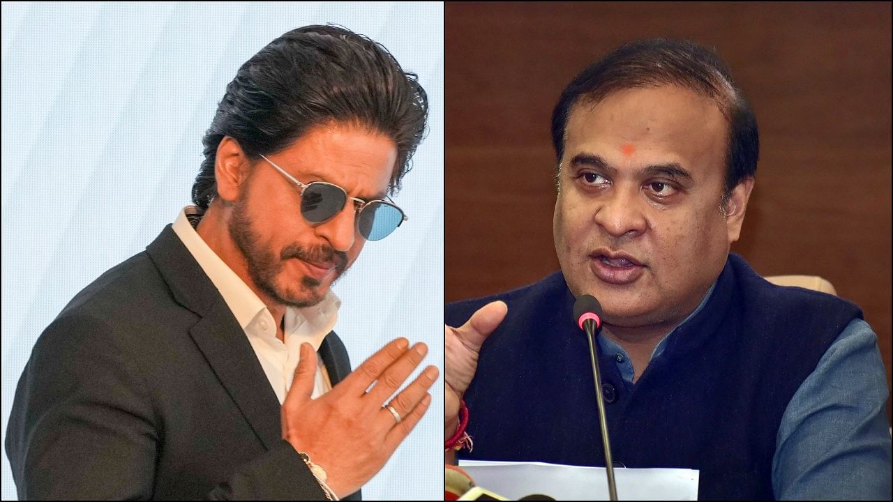 ''Who is Shahrukh Khan? I don't know anything about him or His film 'Pathaan''', Himanta Biswa Sarma (R) had curtly told reporters on Saturday. Credit: PTI/ AFP Photos