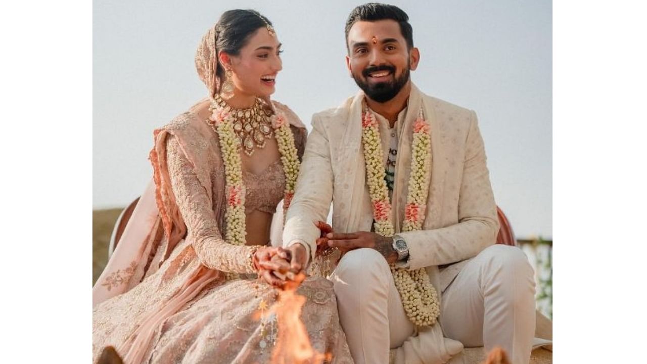 Athiya Shetty and KL Rahul during their wedding. Credit: Instagram/@klrahul