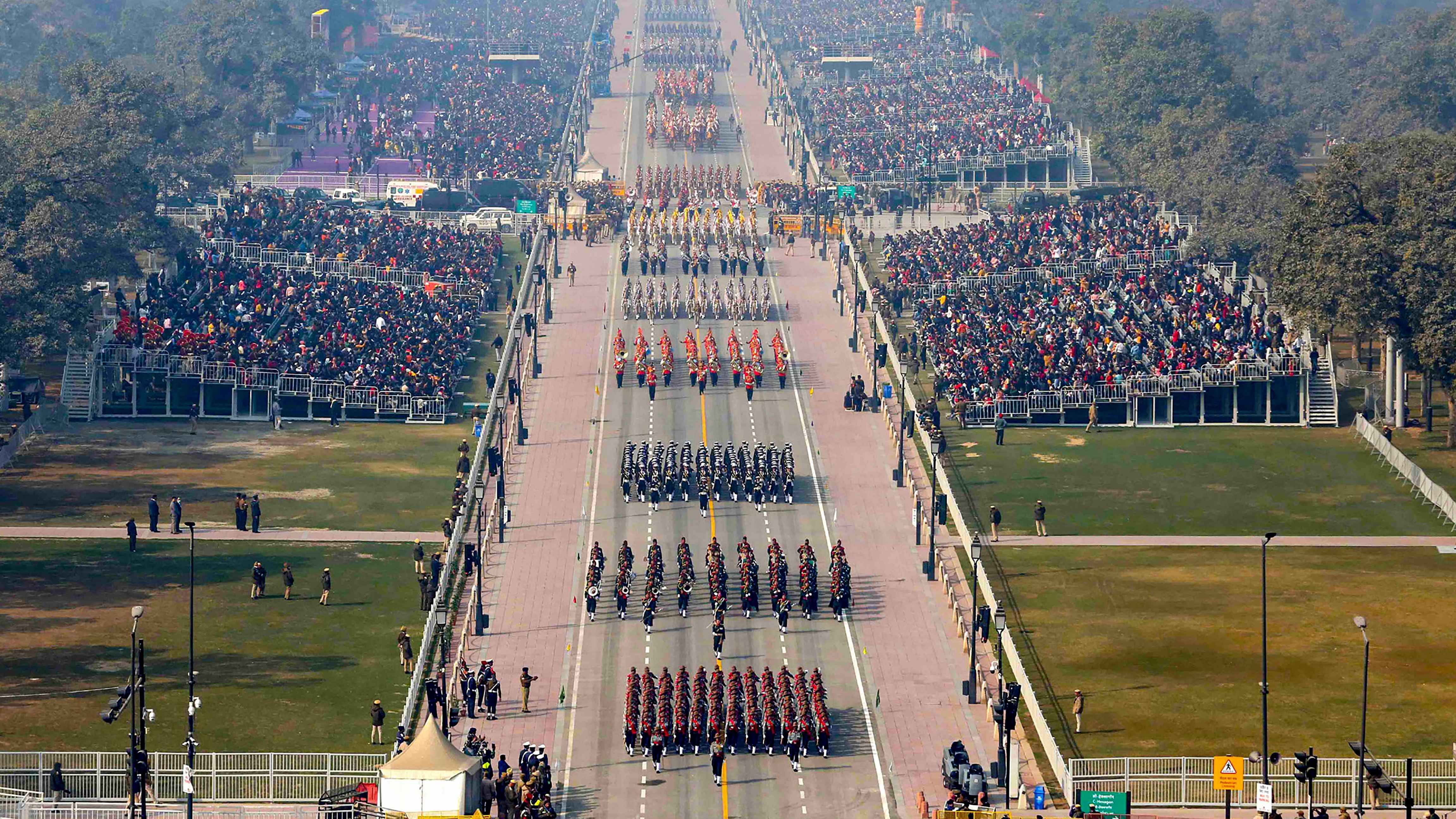 The duration of the 21-Gun Salute coincides with the length of the national anthem. Credit: PTI Photo