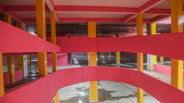 An inside view of the multi-level car park at Freedom Park. Credit: DH Photo