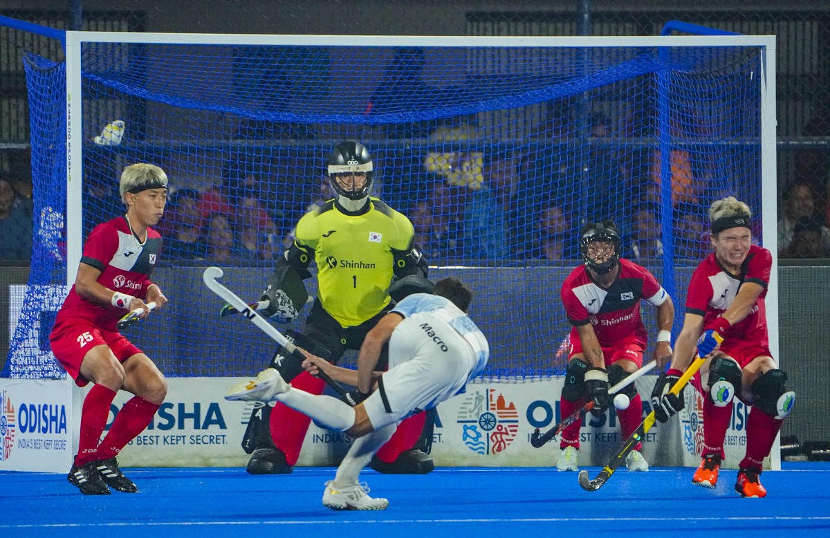 South Korea, who are in the quarterfinals of the men's hockey World Cup, are showing signs of regaining their past glory. Credit: PTI Photo