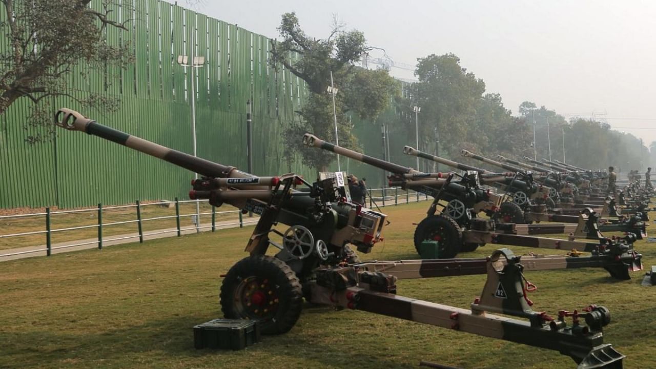 Indian field guns used in 21-gun salute. Credit: PTI Photo