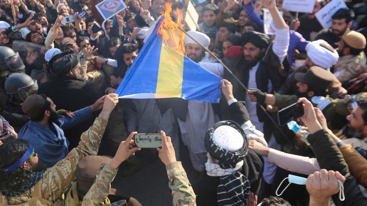 Protests in Middle East against Sweden, following Quran burning. Credit: AFP Photo