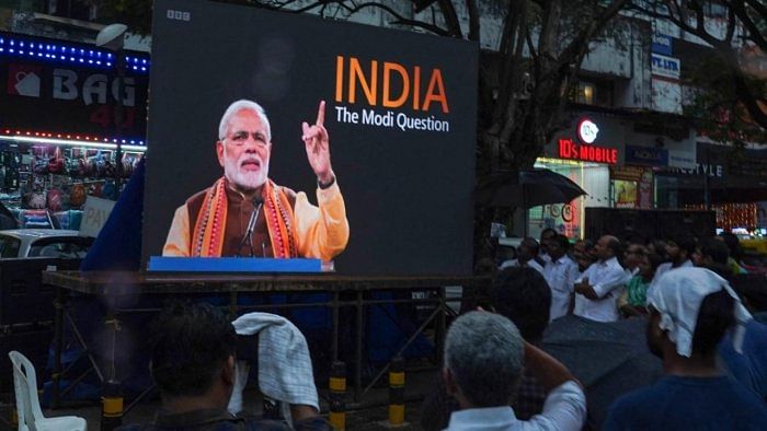 The BBC Modi documentary being screened defying Indian government's block. Credit: AFP Photo