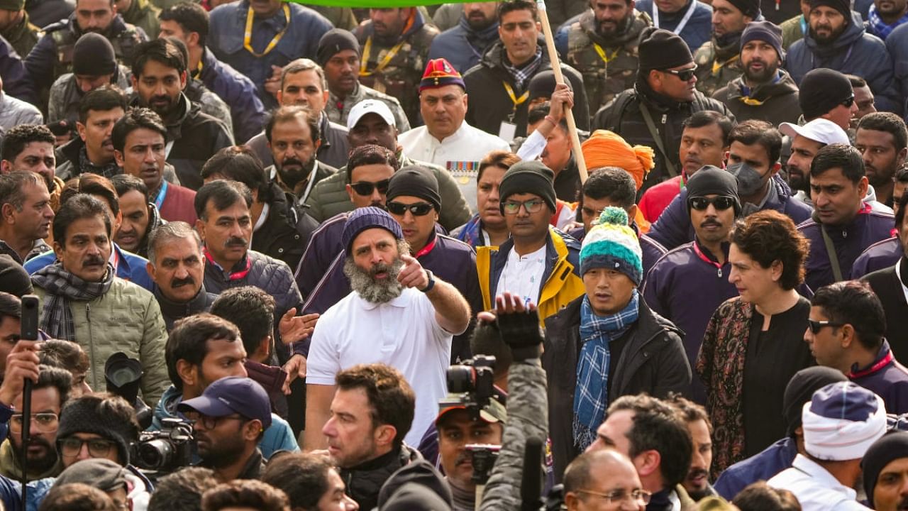 Congress leader Rahul Gandhi during the Bharat Jodo Yatra. Credit: PTI Photo