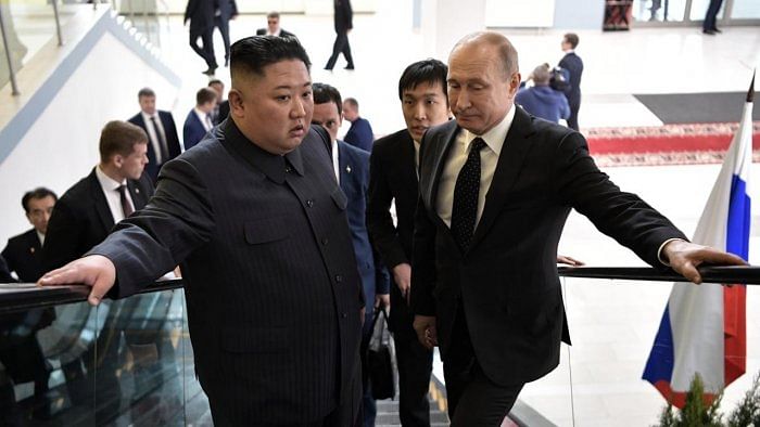 Russian President Vladimir Putin and North Korean leader Kim Jong Un. Credit: AFP File Photo