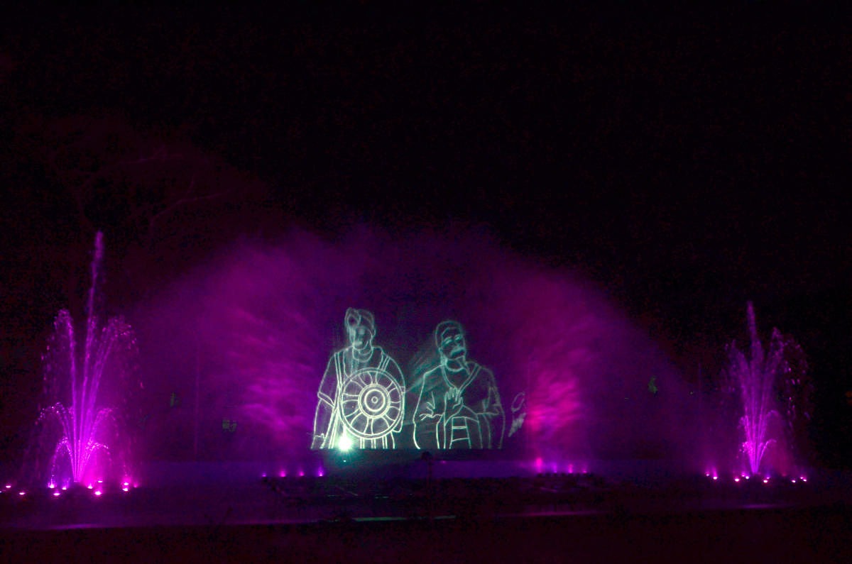 The musical fountain with laser show at the Old Deer Park in Kadri Park. Credit: DH File Photo
