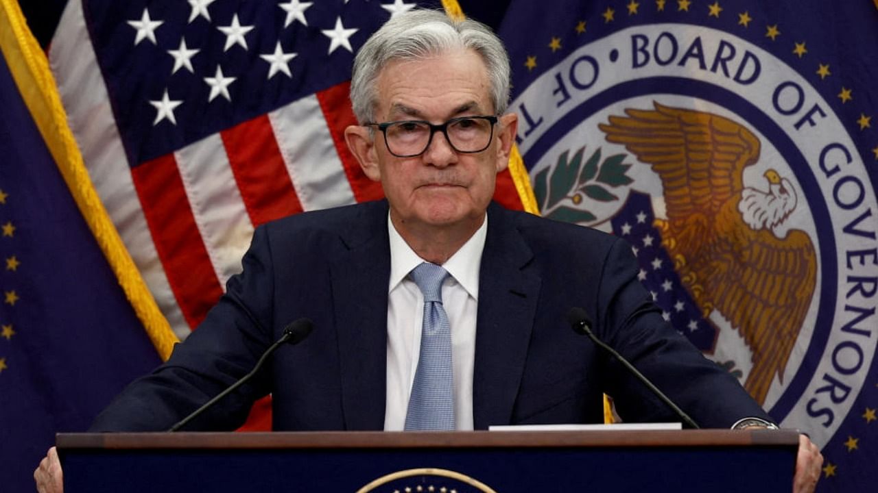 Federal Reserve Board Chairman Jerome Powell holds a news conference in Washington. Credit: Reuters File Photo