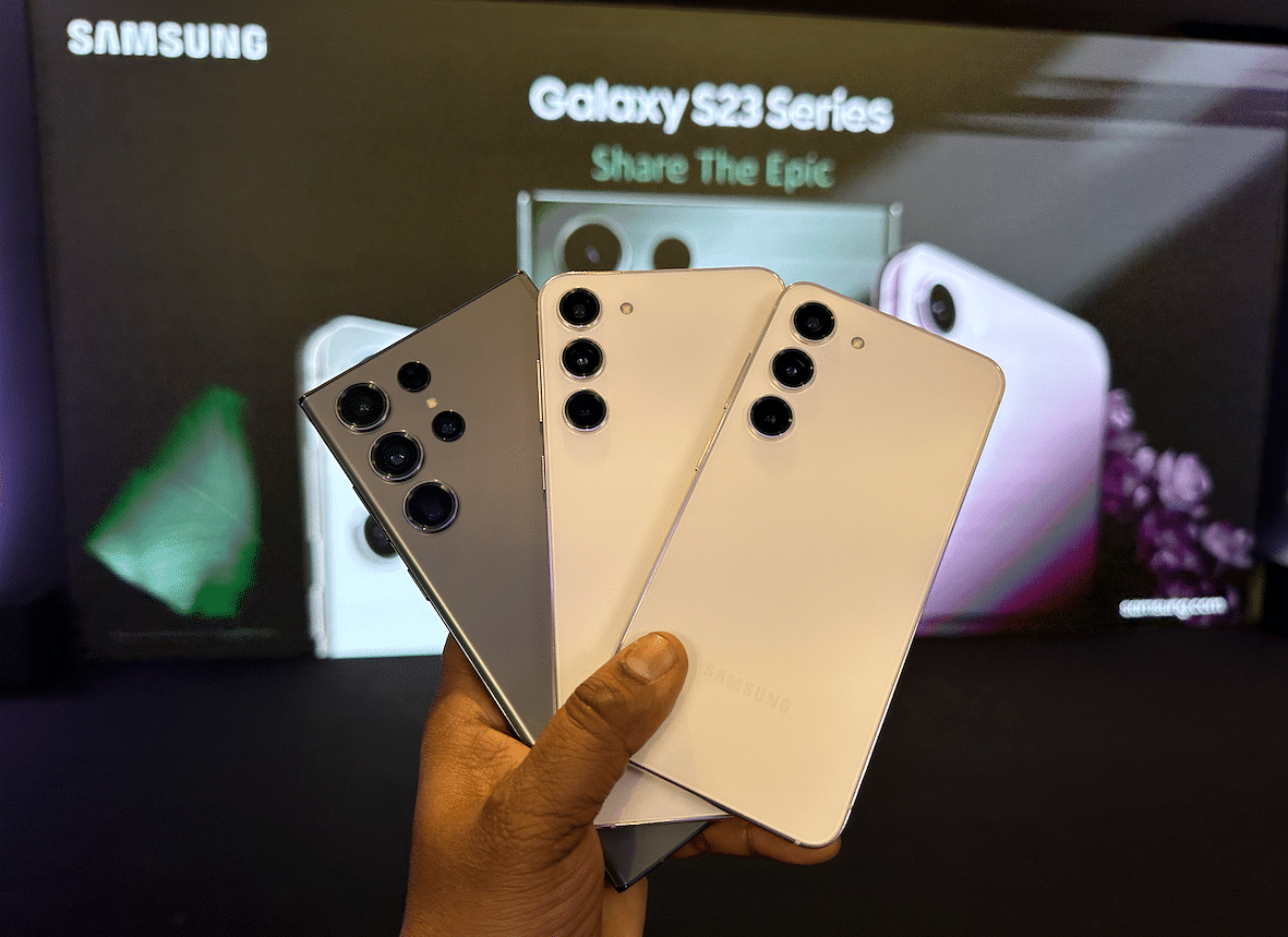 Samsung Galaxy S23 Ultra, S23 Plus and S23 series phones. Credit: DH Photo/KVN Rohit