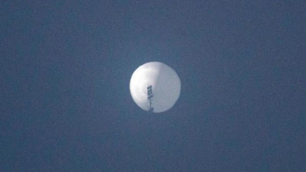 Suspected Chinese spy balloon in the sky over Billings, Montana, which China called a 'civilian airship'. Credit: AFP Photo/Chase Doak