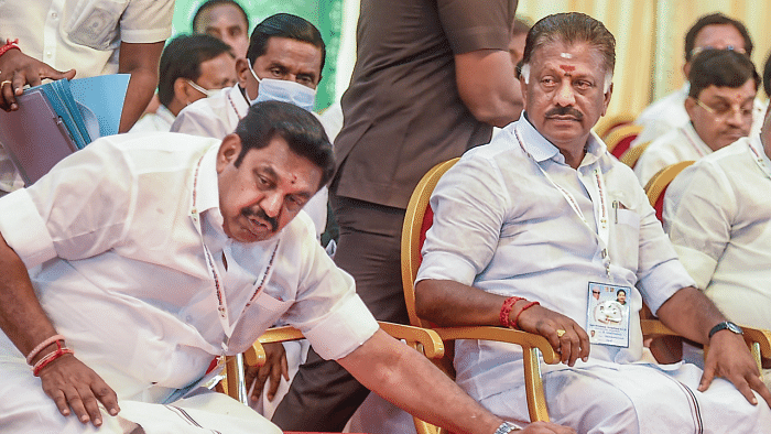 O Panneerselvam, Edappadi K Palaniswami. Credit: PTI Photo