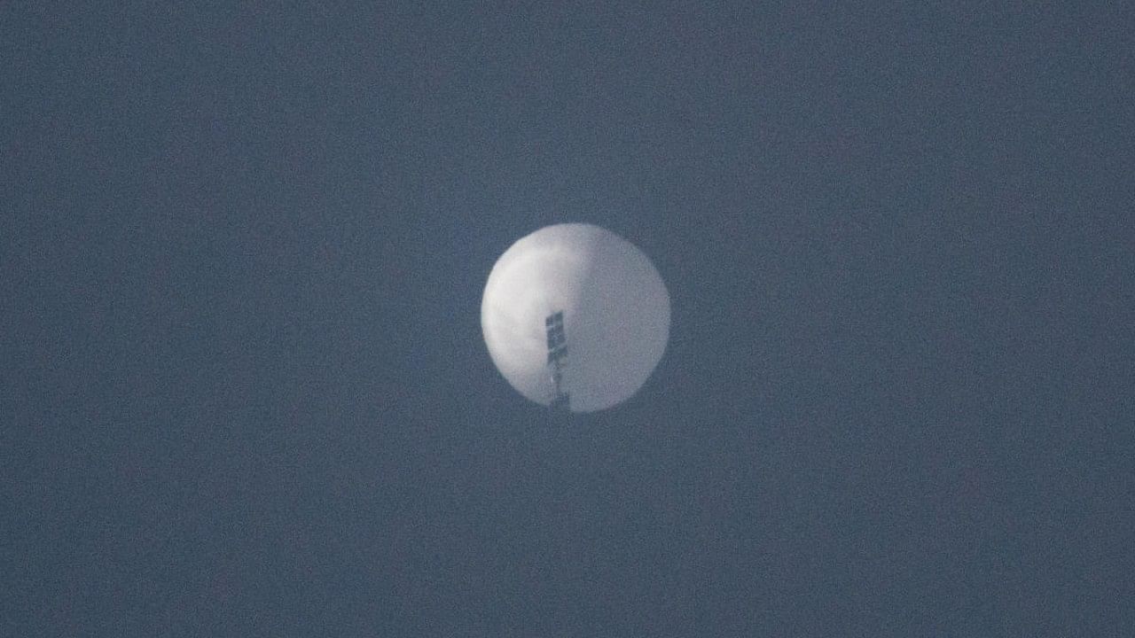 A balloon flies in the sky over Billings. Credit: Chase Doak/via Reuters