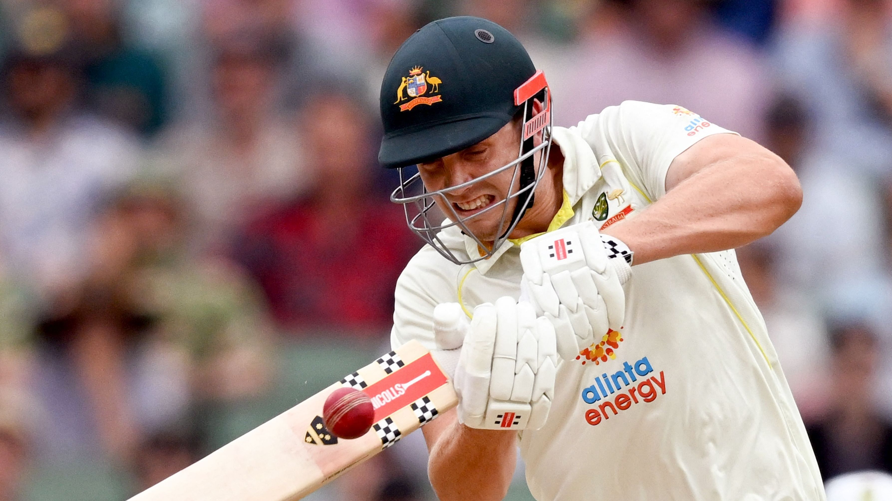 Australian batsman Cameron Green pulls a delivery away on the third day of the second cricket Test match between Australia and South Africa at the MCG in Melbourne on December 28, 2022. Credit: AFP Photo