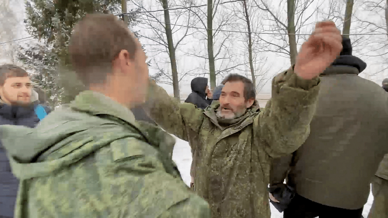 Russian soldiers return from Ukrainian captivity following a swap. Credit: Reuters Photo