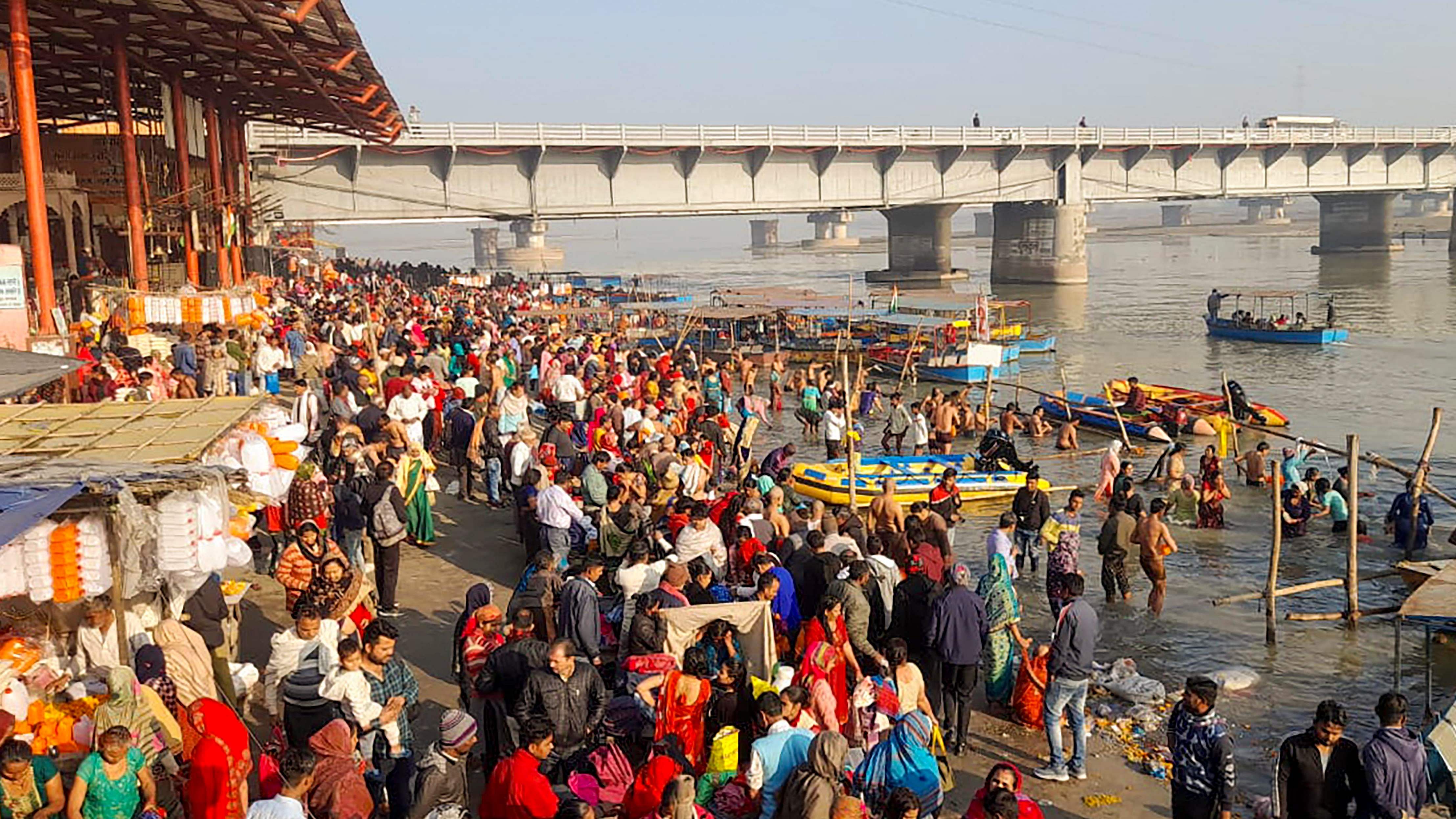 Senior Superintendent of Police (Magh Mela) Rajiv Narayan Mishra said that over 5,000 personnel were posted at the venue for security arrangements. Credit: PTI Photo