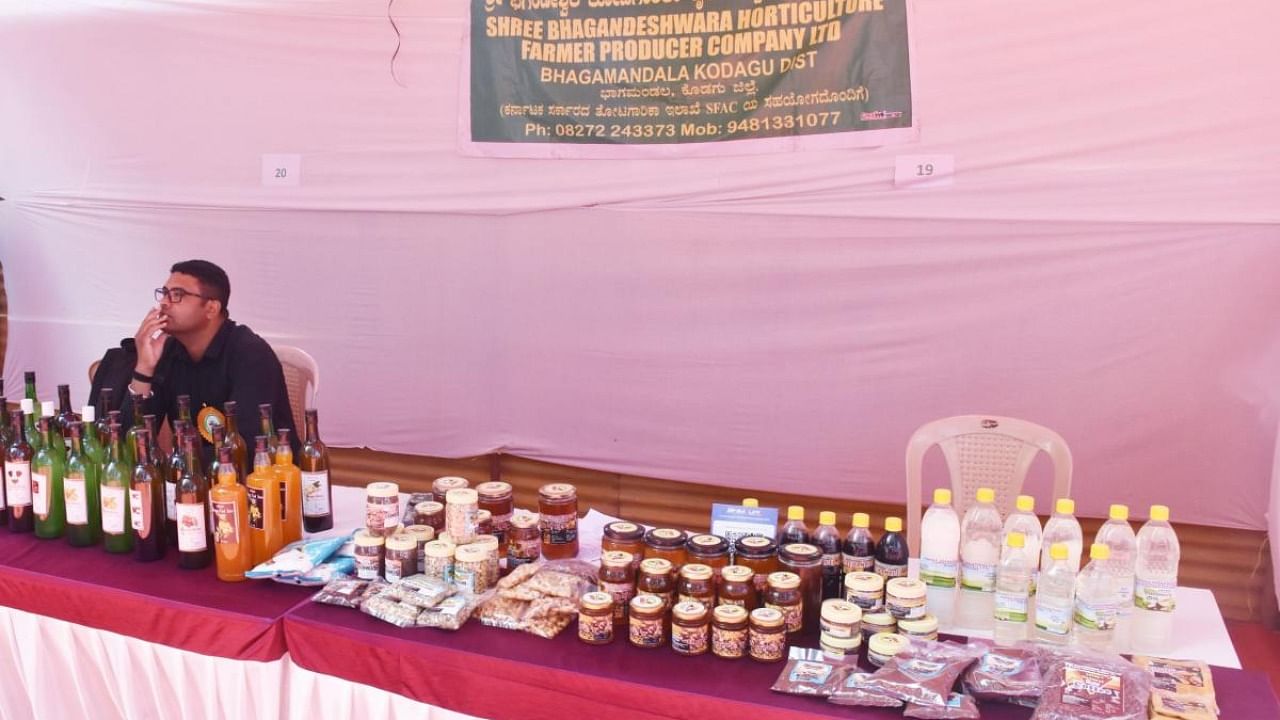 A variety of products were on sale at the wine mela held at the Gandhi Maidan in Madikeri.CRedit: Special Arrangement