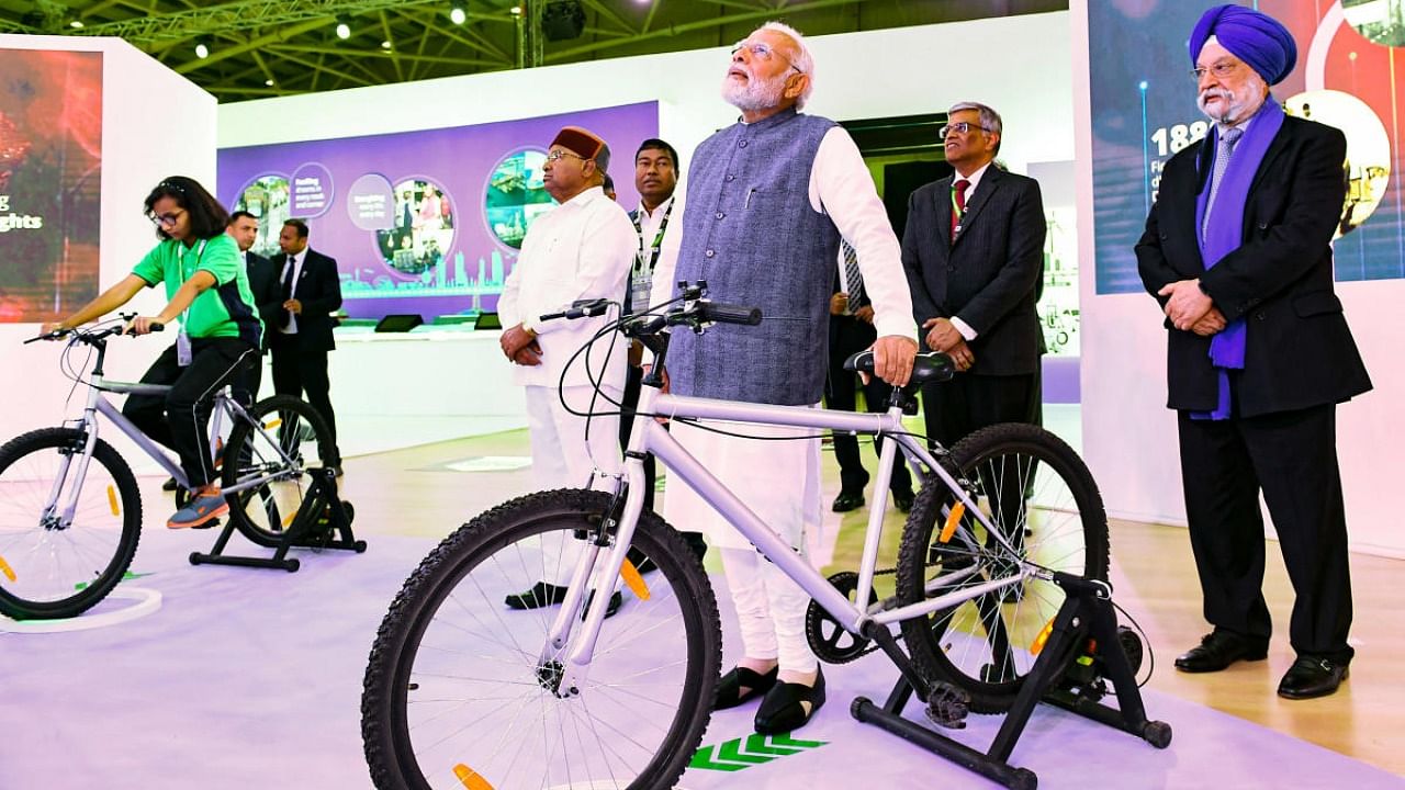 Prime Minister Narendra Modi during the inauguration of the 'India Energy Week 2023' in Bengaluru on Monday. Credit: PTI