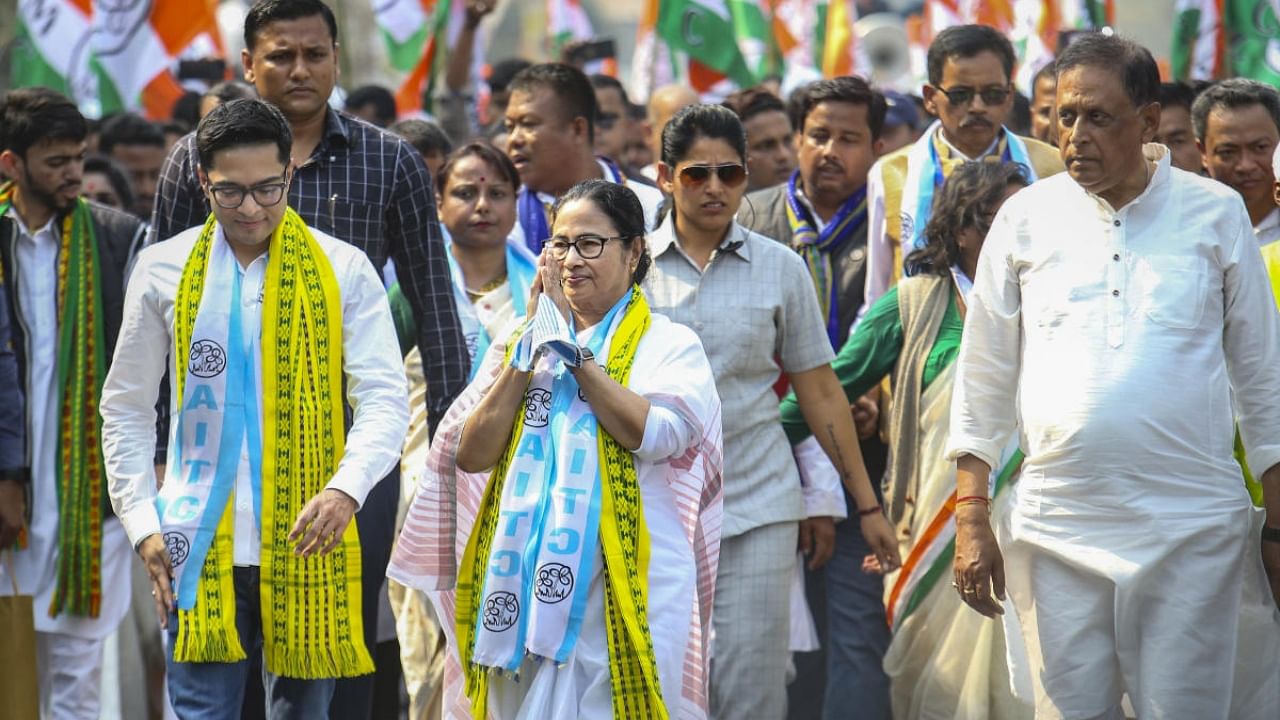 Mamata Banerjee in Tripura ahead of polls. Credit: PTI Photo