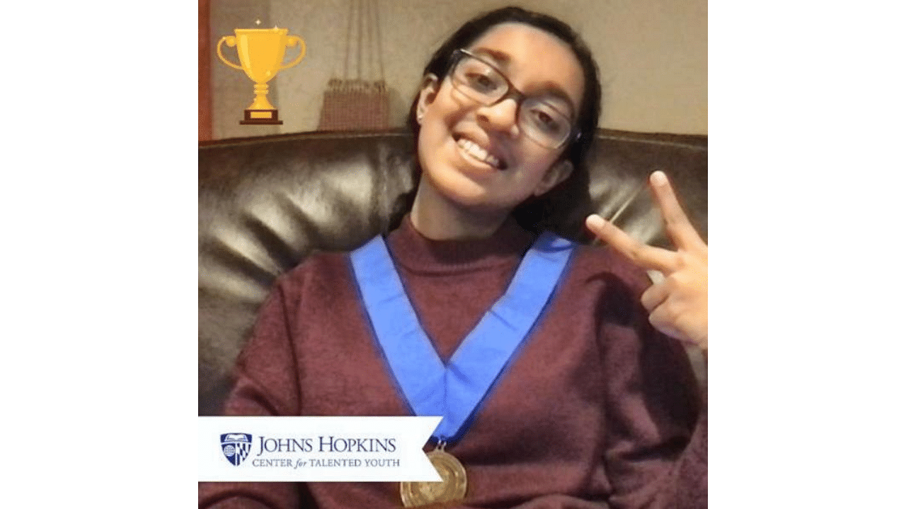 Indian American Natasha Perianayagam, 13, who has been listed by Johns Hopkins Center For Talented Youth among the 'world's brightest' for the second year in a row. Credit: PTI Photo