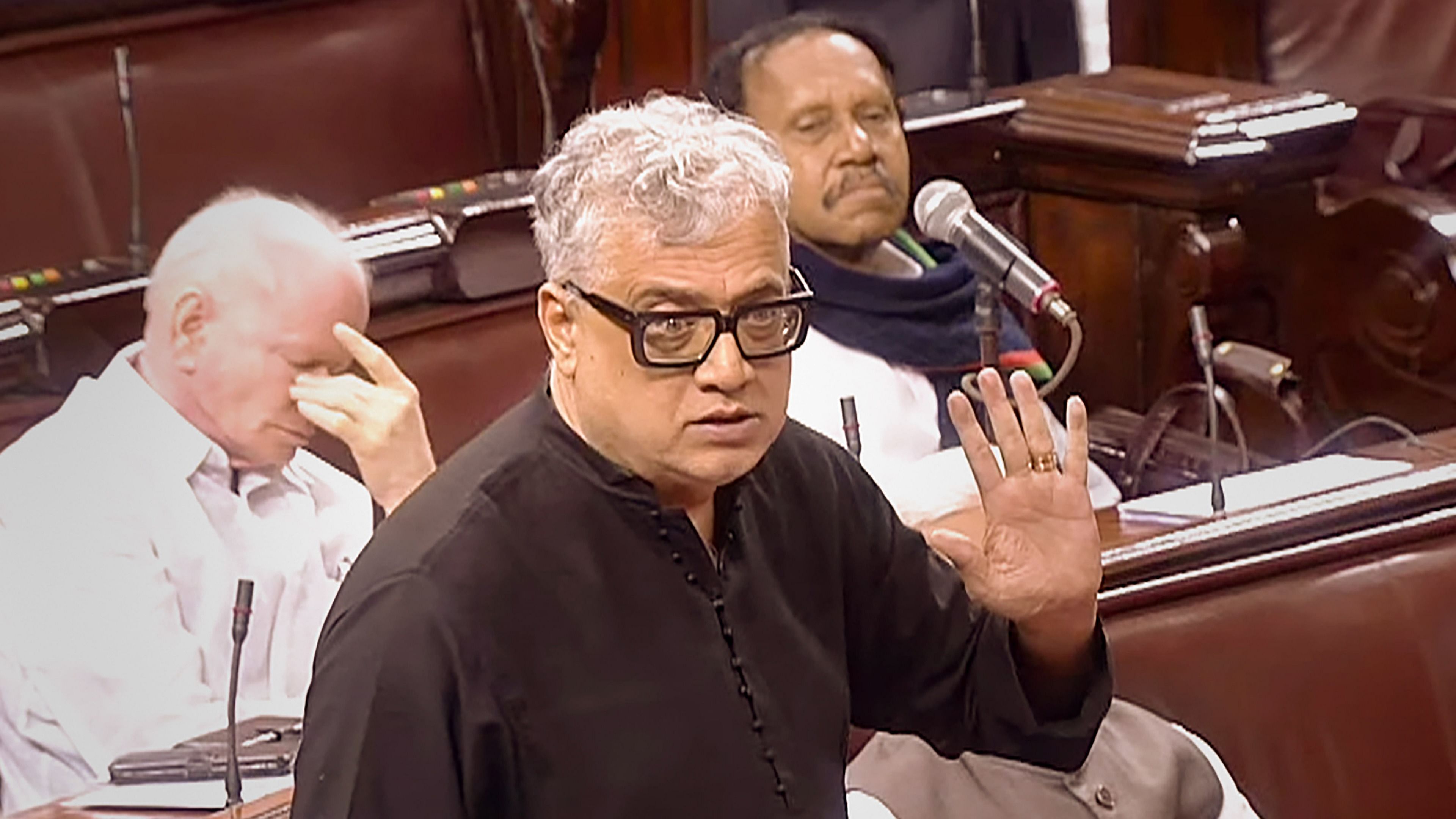 TMC MP Derek O'Brien speaks in the Rajya Sabha during Budget Session of Parliament, in New Delhi. Credit: PTI Photo