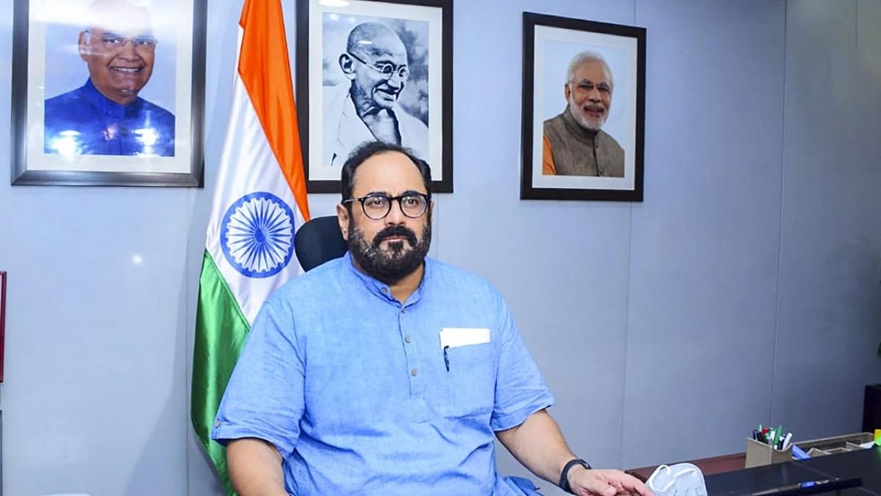 Minister of State for Electronics and IT Rajeev Chandrasekhar. Credit: PTI File Photo