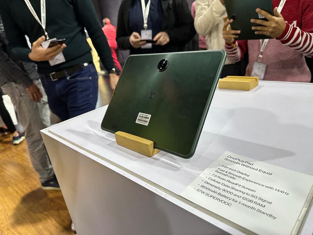 OnePlus Pad showcased at Cloud 11 event, New Delhi on February 7, 2023. Credit: DH Photo/KVN Rohit