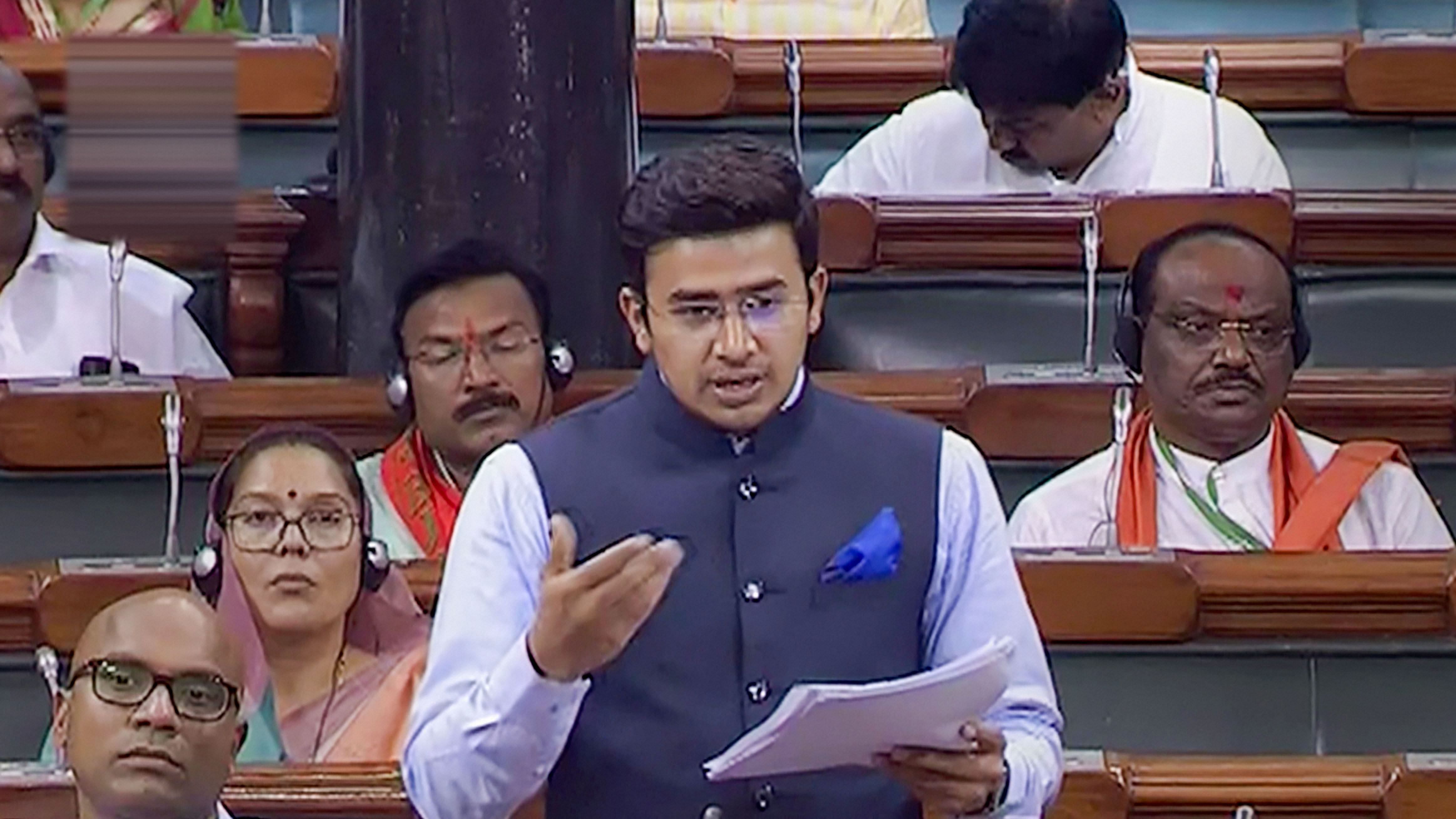 BJP MP Tejasvi Surya: Credit: PTI Photo