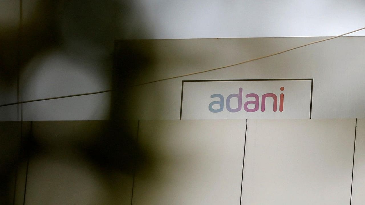 The logo of the Adani Group is seen on one of its buildings in Ahmedabad. Credit: Reuters File Photo