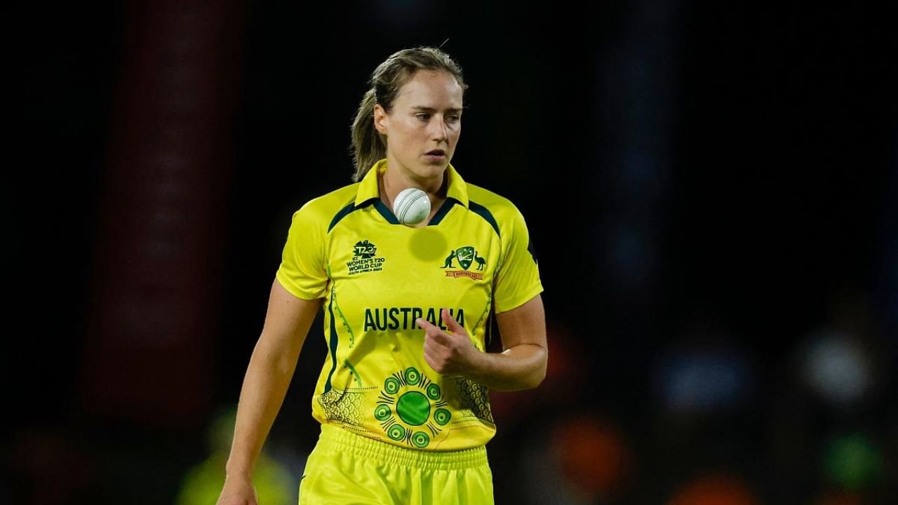 Australia's Ellyse Perry prepares to deliver a ball during the Group A T20 women's World Cup cricket match between Australia and New Zealand at Boland Park in Paarl on February 11, 2023. Credit: AFP Photo