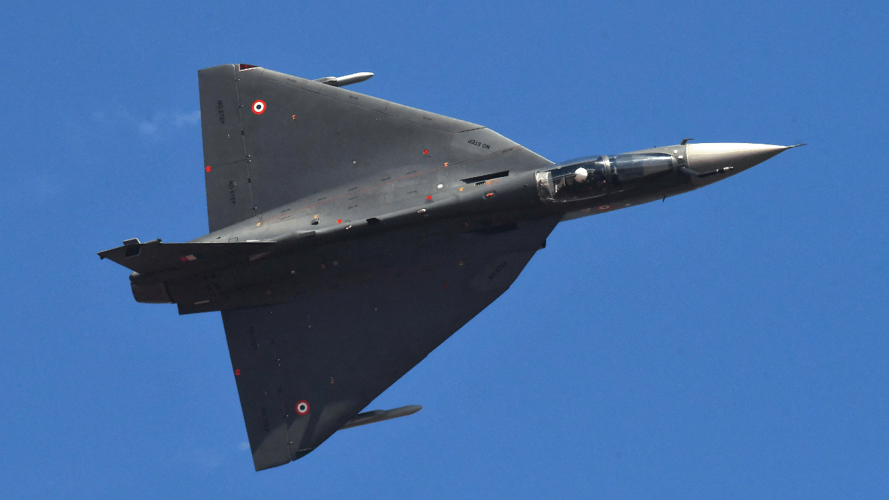 Indian Air Force (IAF) LCA Tejas performs an aerobatic display during the Aero India 2023 air show at Yelahanka air base in Bengaluru. Credit: Reuters Photo