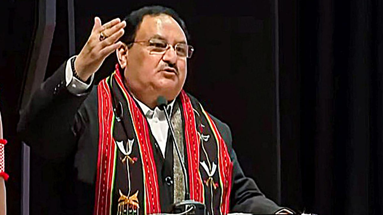 Nadda speaks ahead of the Nagaland elections. Credit: PTI Photo