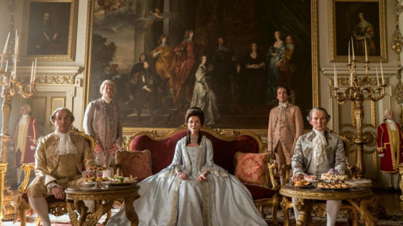 A production still from the upcoming Netflix series 'Queen Charlotte: A Bridgerton Story'. Credit: Reuters Photo