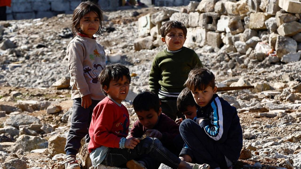 Displaced Syrians children sit at a temporary accommodation centre in Gaziantep. Credit: Reuters Photo