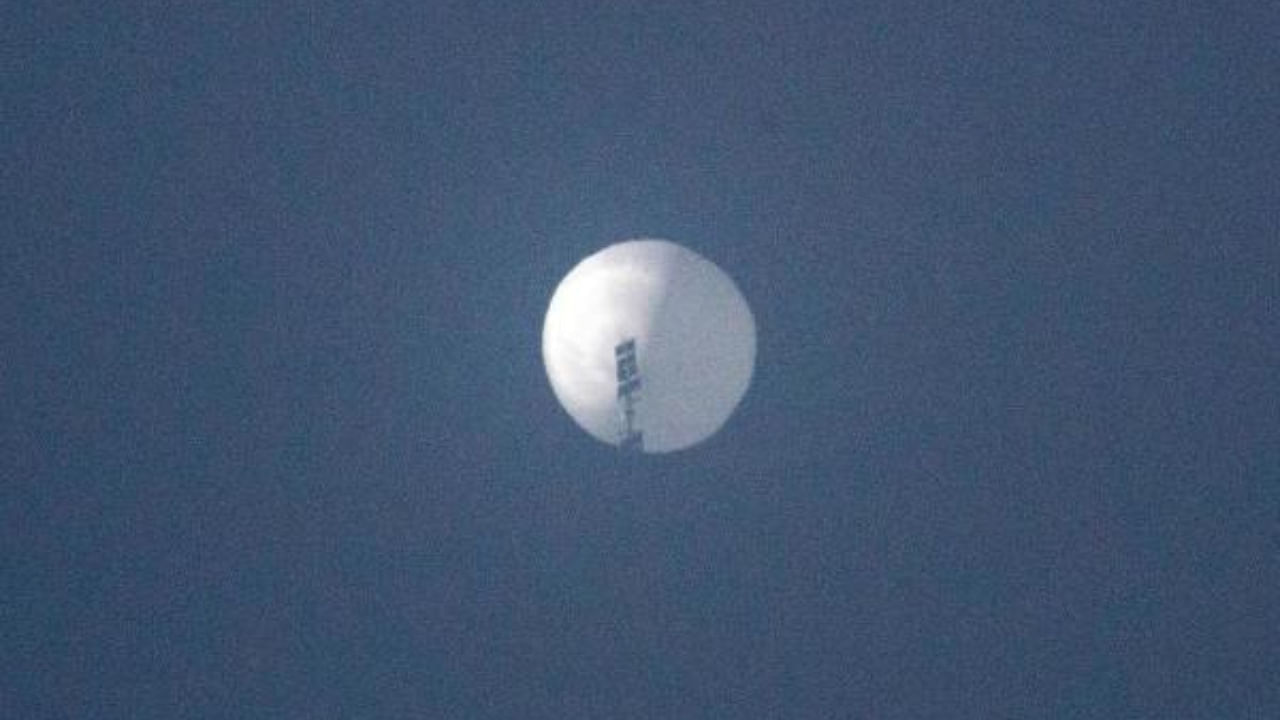 Image of the suspected Chinese spy balloon before it was shot down. Credit: AFP/Chase Doak