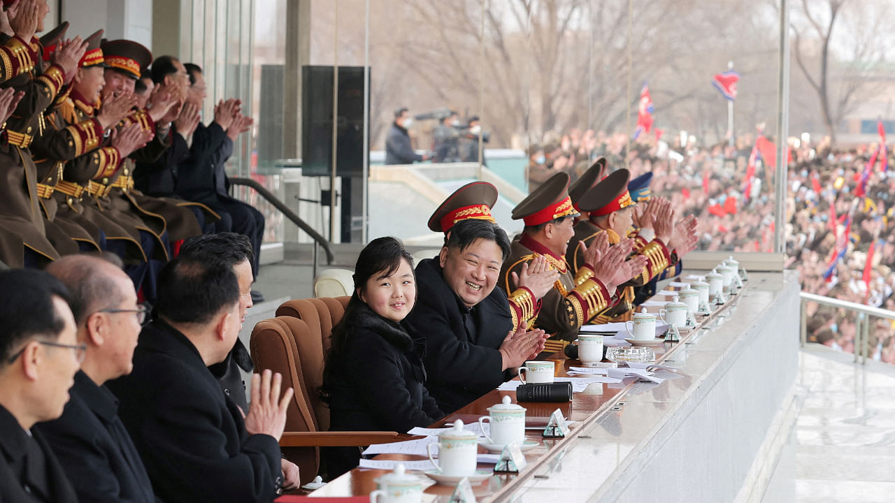 North Korean leader Kim Jong Un reacts as he watches sport games in Pyongyang, North Korea. Credit: Reuters photo