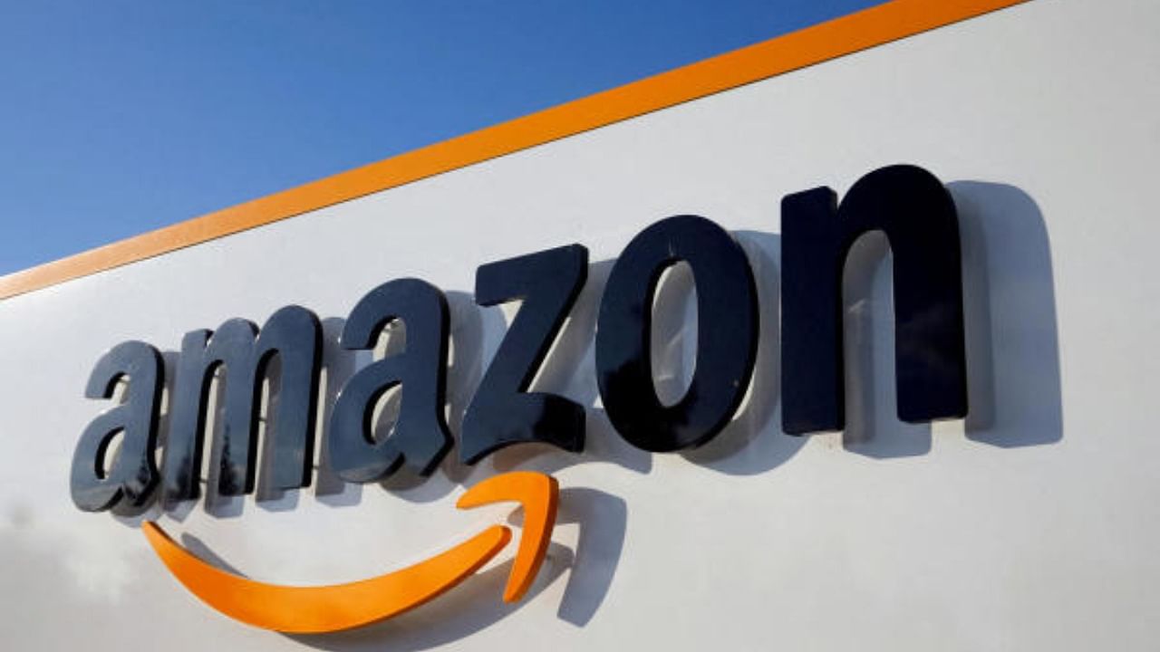 Amazon logo. Representative Image. Credit: Reuters File Photo 