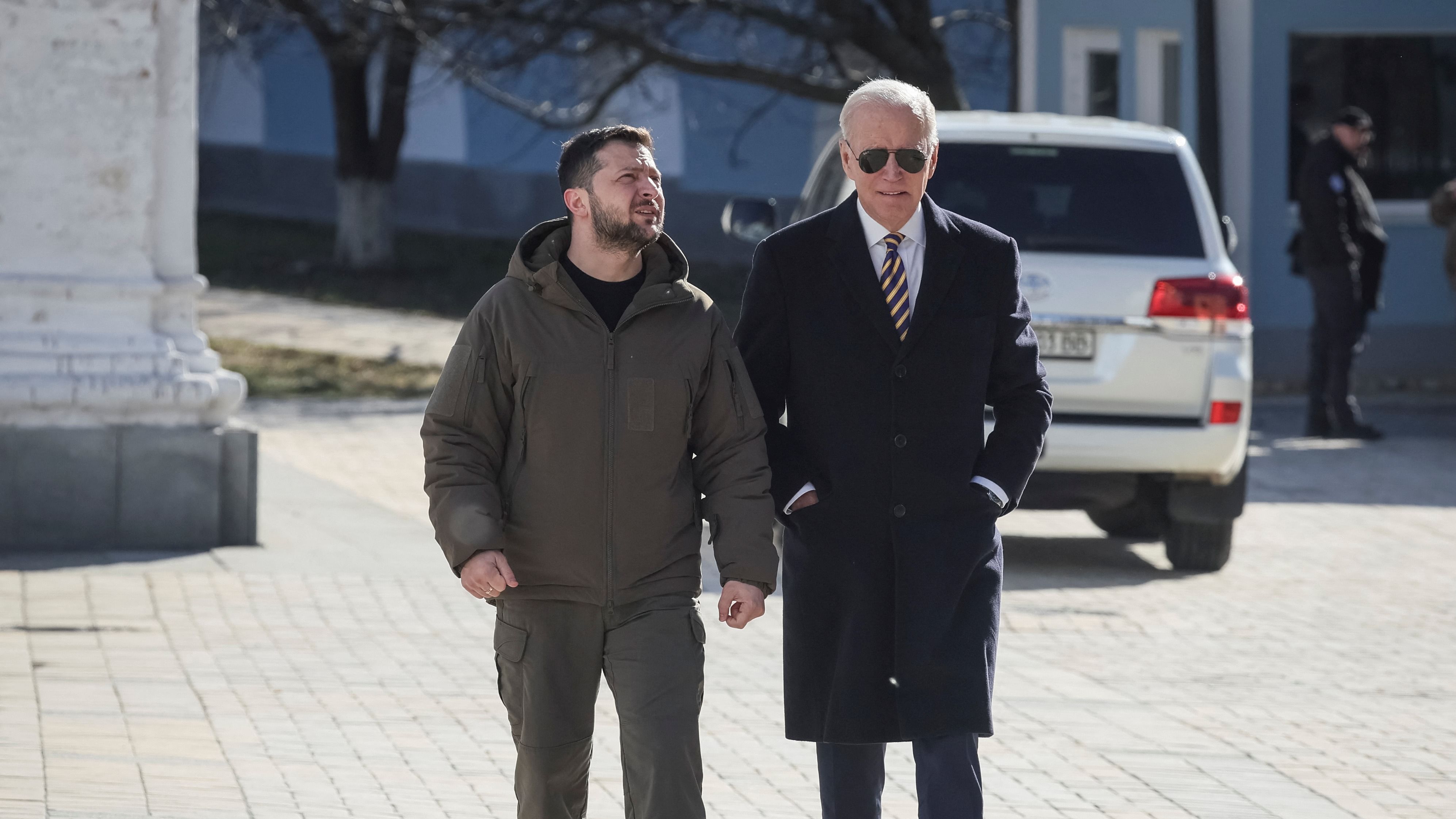 US President Joe Biden and Ukraine's President Volodymyr Zelenskiy. Credit: Reuters Photo
