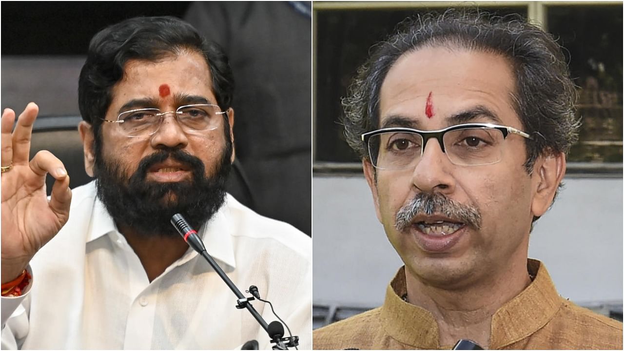 Maharashtra CM Eknath Shinde and former CM Uddhav Thackeray. Credit: IANS/PTI Photos