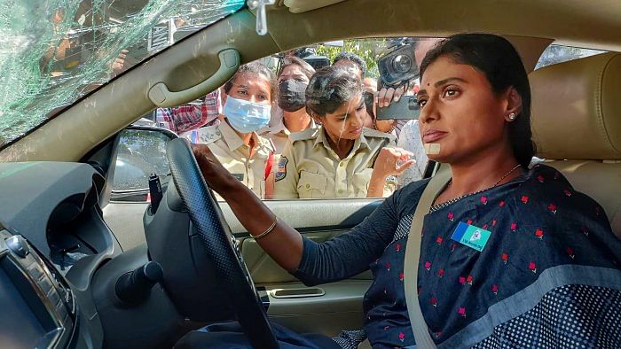 YSR Telangana Party chief Y.S. Sharmila. Credit: PTI Photo