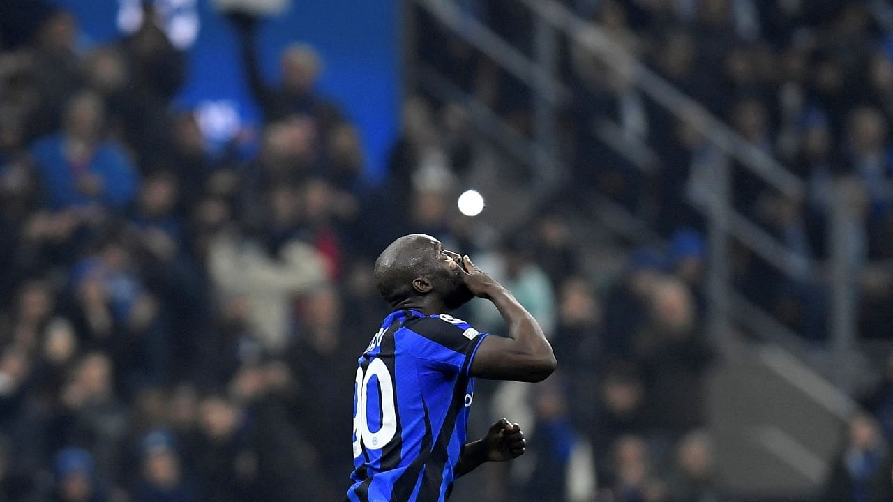 Romelu Lukaku celebrates scoring against Porto. Credit: Reuters Photo