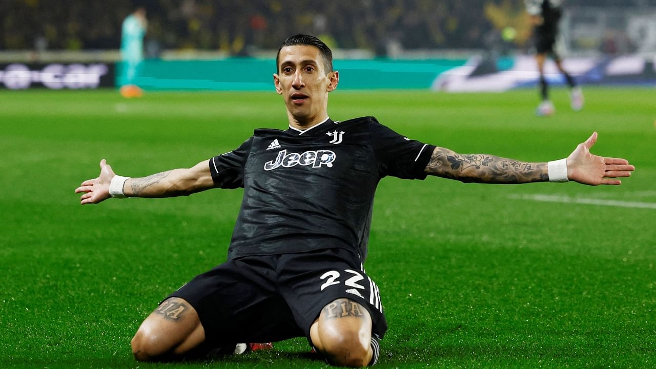Argentine Di Maria put Juventus ahead after five minutes with a delightful curling strike from the edge of the box. Credit: Reuters Photo