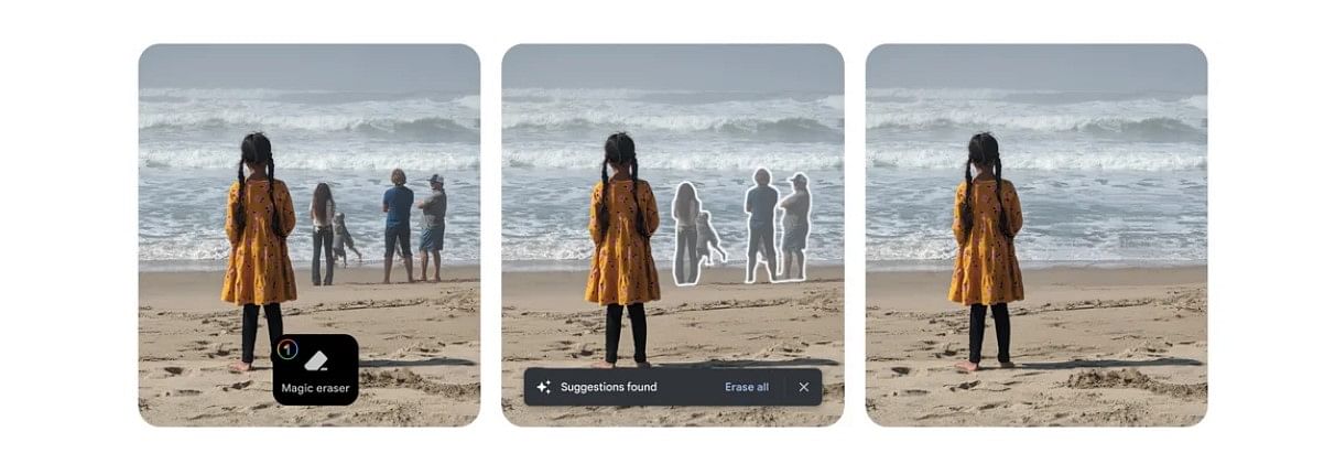 Google Magic Eraser feature. Credit: Google