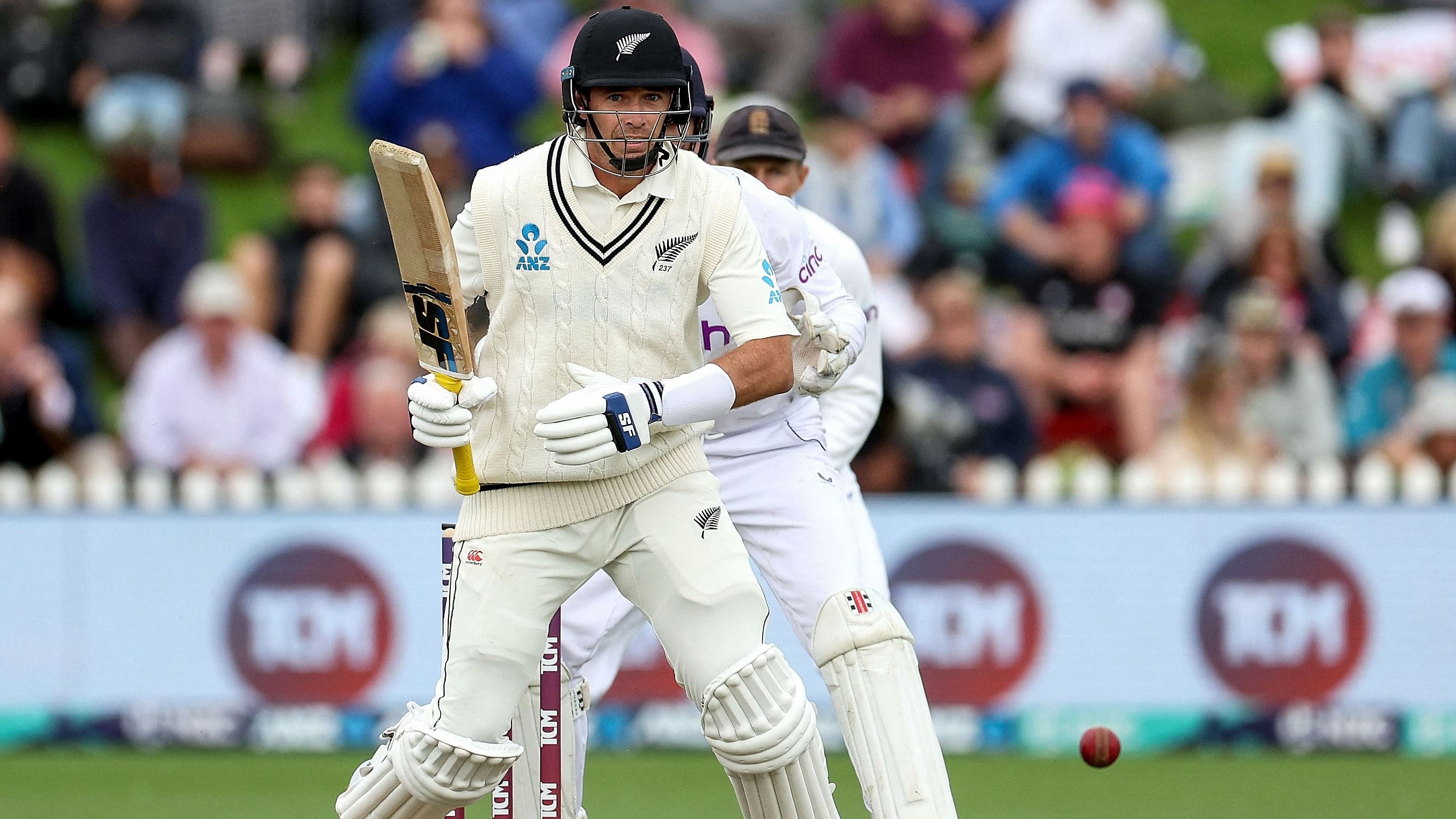 New Zealand's captain Tim Southee plays a shot during day two of the second cricket Test match between New Zealand and England. Credit: AFP Photo